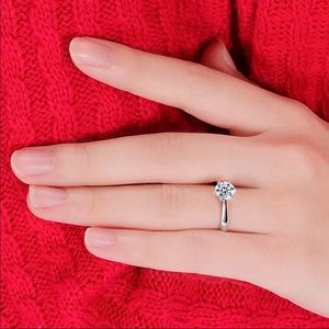 Diamond Ring Real 925 Sterling Silver Ring